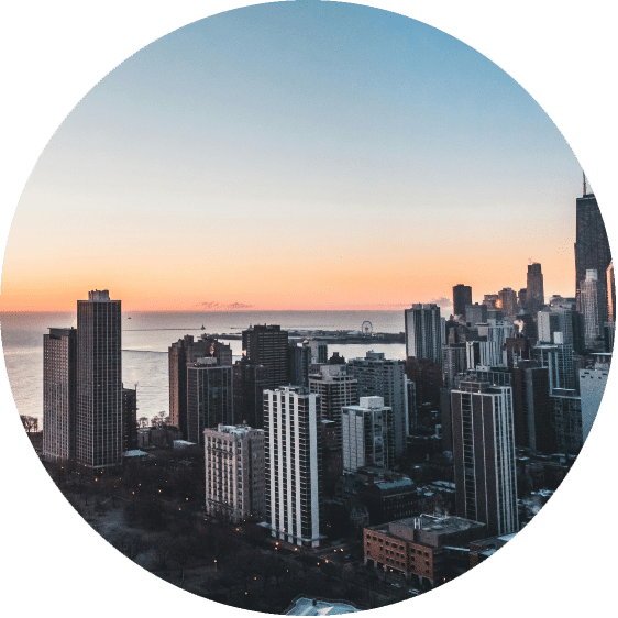 Skyline of Chicago, Illinois, where there are many psychiatrists