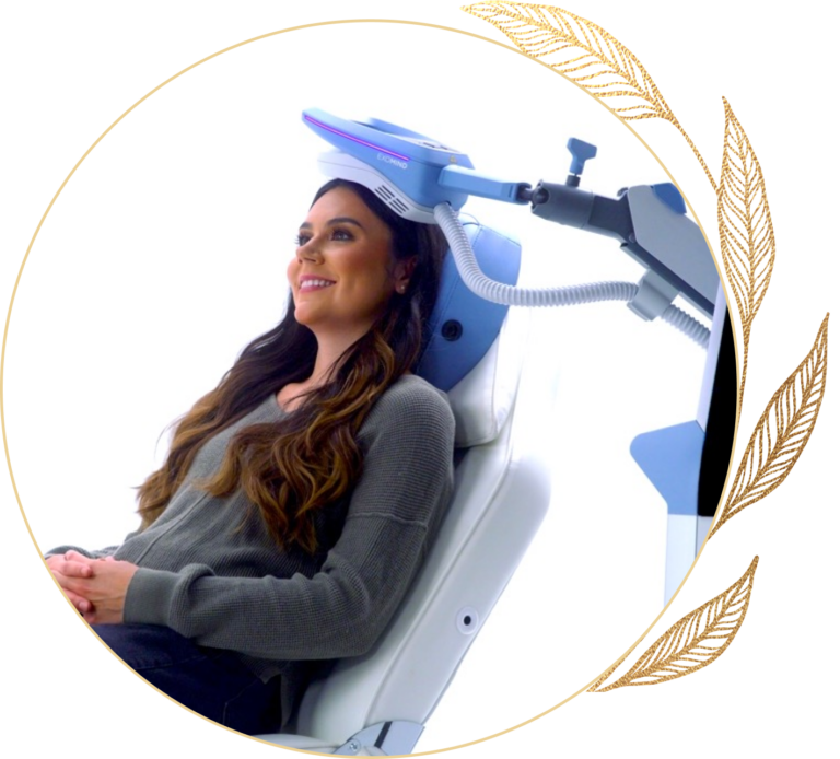Patient receiving Exomind Therapy treatment at Luxury Psychiatry Clinic in Orlando