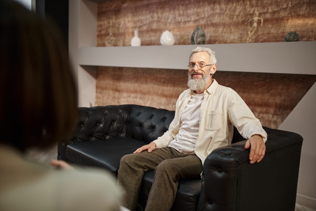 Man seeking therapy at Luxury Psychiatry Clinic