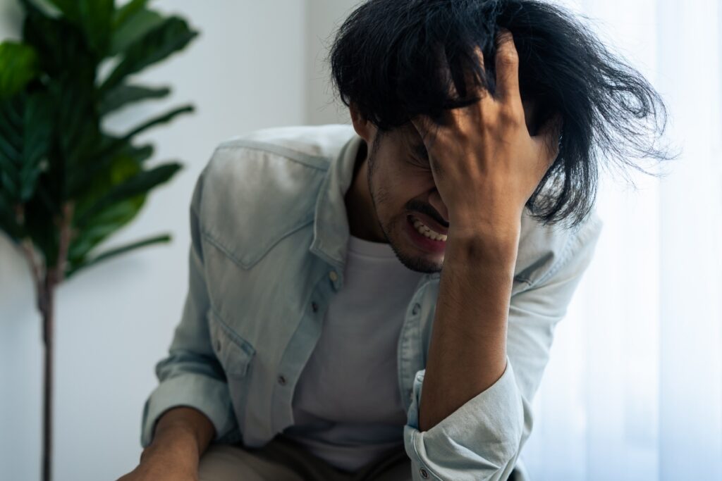 Patient receiving counseling for panic attacks from a mental health professional in Chicago or Orlando.
